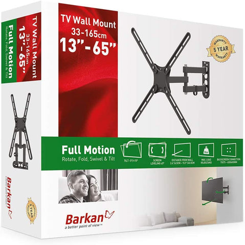 Wholesale-Barkan E3433 13"-65" 4 movement TV wall mount, black-TV Mount-Bar-E3433-Electro Vision Inc