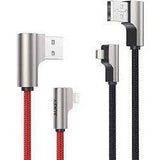 Wholesale-AUKEY CB-AL01 6.6ft 90 Degree Braided USB-A to Lightning Cable - 2 pack-Cable-Auk-CBAL01-Electro Vision Inc