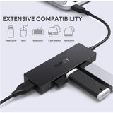 Wholesale-AUKEY CBC64 USB C Hub Ultra Slim with 4 USB 3.0 Data Ports Black-USB Hub-Auk-CBC64-Electro Vision Inc