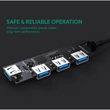 Wholesale-AUKEY CBC64 USB C Hub Ultra Slim with 4 USB 3.0 Data Ports Black-USB Hub-Auk-CBC64-Electro Vision Inc