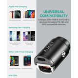 Wholesale-AUKEY CC-A3 Dual-Port(USB-C/USB-A) Car Charger - 30W-Auk-CCA3-Electro Vision Inc