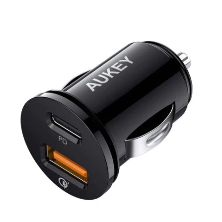 Wholesale-AUKEY Dual (USB-C/USB-A) Car Charger - 21W-Auk-CCY11-Electro Vision Inc