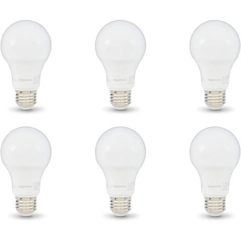 Wholesale-Amazon Basics 60W Equivalent, Daylight White, Non-Dimmable, 10,000 Hour Lifetime, A19 LED Light Bulb | 6-Pack-LED Light-AB-B07JLGMXDK-Electro Vision Inc