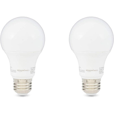 Wholesale-Amazon Basics 60W Equivalent, Soft White, Dimmable, 10,000 Hour Lifetime, A19 LED Light Bulb | 2-Pack-LED Light-AB-B07JLZN1QR-Electro Vision Inc
