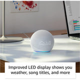 Wholesale-Amazon Echo Dot (5th Gen, 2022 release) with clock | Smart speaker with clock and Alexa | Glacier White-Speaker-Ama-EchoDotClock-GW-Electro Vision Inc