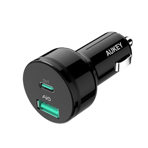 Wholesale-Aukey 36W Dual-Port USB Fast Car Charger-Charger-Auk-CCY17-Electro Vision Inc