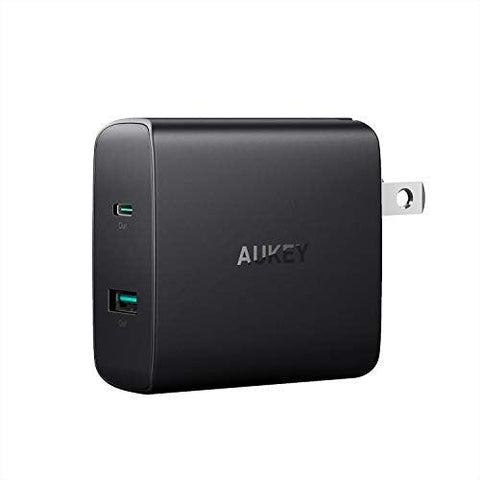 Wholesale-Aukey PA-Y10 2-Port 56.5W USB-C Charger-Charger-Auk-PAY10-Electro Vision Inc