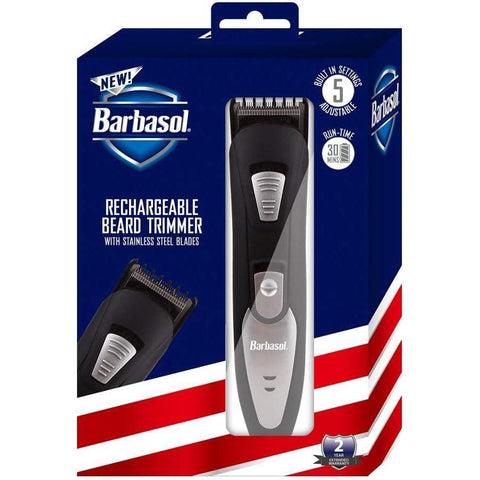Wholesale-Barbasol Rechargeable Electric Beard Trimmer with Stainless Steel Blades and Adjustable Settings-Bar-CBT13002BOX-Electro Vision Inc