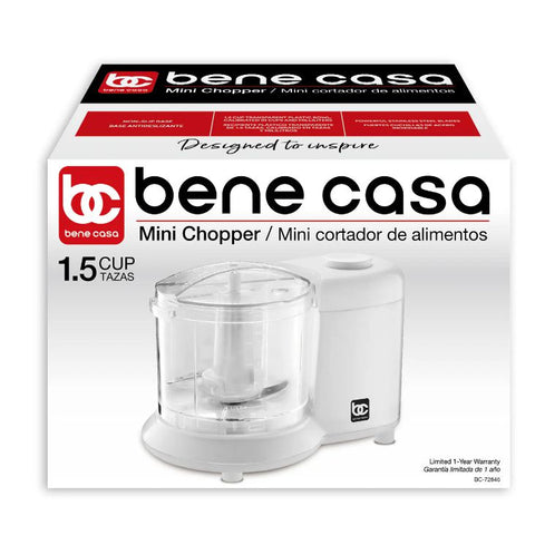 Wholesale-Bene Casa 72846 - 1.5 Cup Mini Chopper White-BC-72846-Electro Vision Inc