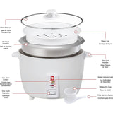 Wholesale-Bene Casa BC-12416 Rice Cooker with Glass Lid 6 Cups-Rice cooker-BC-12416-Electro Vision Inc