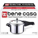 Wholesale-Bene Casa BC-61421 Aluminum Pressure Cooker - 4.2qt-Pressure Cooker-BC-61421-Electro Vision Inc