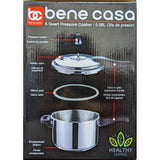 Wholesale-Bene Casa BC-61422 Aluminum Pressure Cooker 6 Qt-Pressure Cooker-BC-61422-Electro Vision Inc