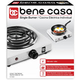 Wholesale-Bene Casa BC-93526 Single Coil Burner, White-Electric Burner-BC-93526-Electro Vision Inc