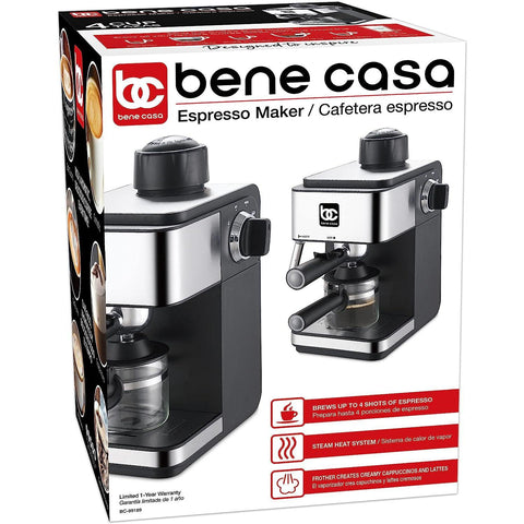 Wholesale-Bene Casa BC-99189 Espresso Maker, 4-Cup-Coffee Maker-BC-99189-Electro Vision Inc
