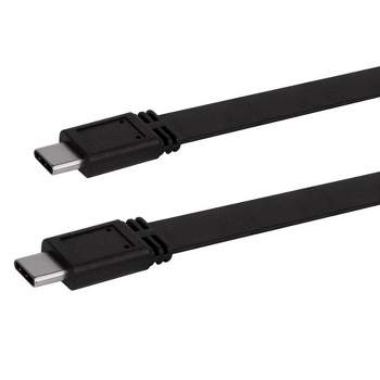 Wholesale-Borne Type C flat cable, 3ft Black-cable-Bor-CBLTYC-BK-Electro Vision Inc