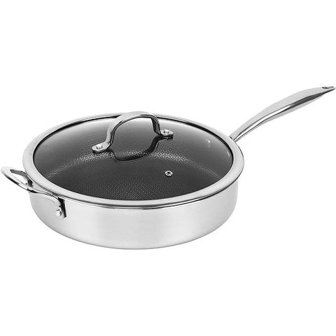 Wholesale-Brentwood BDSH28L - 11" Hybrid Nonstick Stainless Steel Deep Pan-Stainless Plan-Bre-BDSH28L-Electro Vision Inc