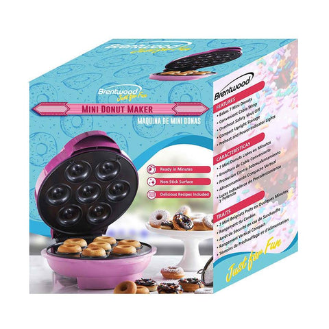 Wholesale-Brentwood TS-250 Non-Stick Mini Donut Maker Machine-Donut Maker-Bre-TS250-Electro Vision Inc