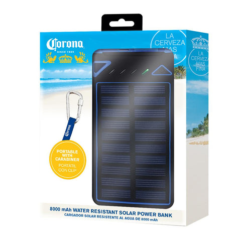 Wholesale-Corona 00723 Solar Powered Battery Bank - Bk/Blue-Power Bank-Cor-00723-Electro Vision Inc
