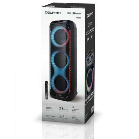 Wholesale-Dolphin KP380 Triple 8" Portable Bluetooth Karaoke Speaker Partybox-Dol-KP380-Electro Vision Inc
