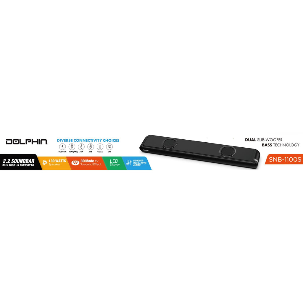Dolphin SNB1100S AllInOne Soundbar 2.2 CH with Subwoofer Electro Vision Inc