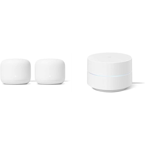 Wholesale-Google Nest Wifi AC2200 Mesh Wifi Router, 4400 Sq Ft Coverage, 2 pack, GA01144-US-Wifi Router-Goo-AC2200-Electro Vision Inc