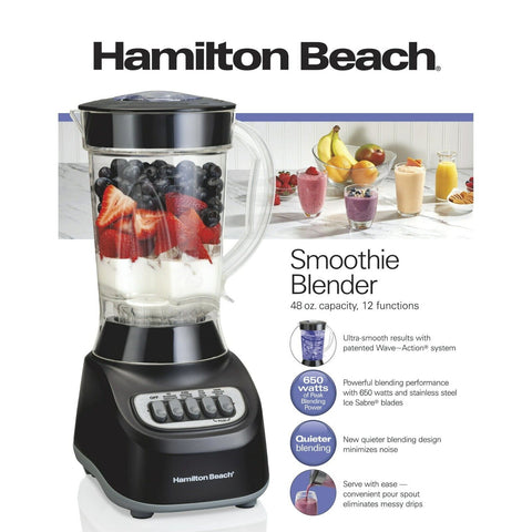 Wholesale-Hamilton Beach 50180 Smoothie Blender 48 oz. Plastic Jar-Blender-HB-50180-Electro Vision Inc
