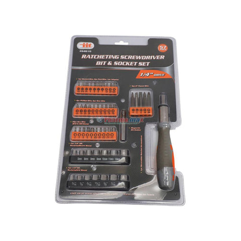 Wholesale-IIT 57pc RATCHET SCREWDRIVER & BIT-Screwdriver Set-IIT-64610-Electro Vision Inc