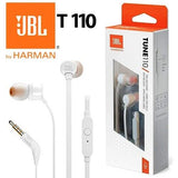 Wholesale-JBL Tune110 TUNE 110 - In-Ear Headphone with One-Button Remote White-Headphones & Headsets-JBL-Tune110-Electro Vision Inc