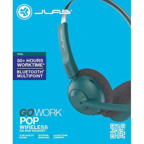 Wholesale-JLab HBGWRKPOPRTEL4 GO Work Pop Wireless Headphones- Teal-Headphones-JLA-HBGWRKPOPRTEL4-Electro Vision Inc