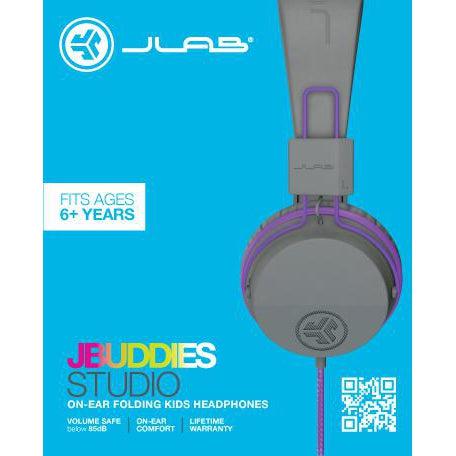 Wholesale-JLab JBuddies Studio Wired Headphones Purple/Gray-Headphones-JLA-HJKSTUDIORGRYPRPL6-Electro Vision Inc