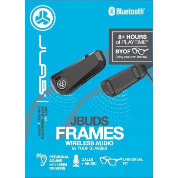 Wholesale-JLab JBuds Frames Wireless Earbuds Black-earphones-JLA-EBFRAMESRBLK124-Electro Vision Inc