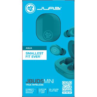 Wholesale-JLab JBuds Mini True Wireless Earbuds - Aqua-earbuds-JLA-EBJBMINIRAQUA124-Electro Vision Inc