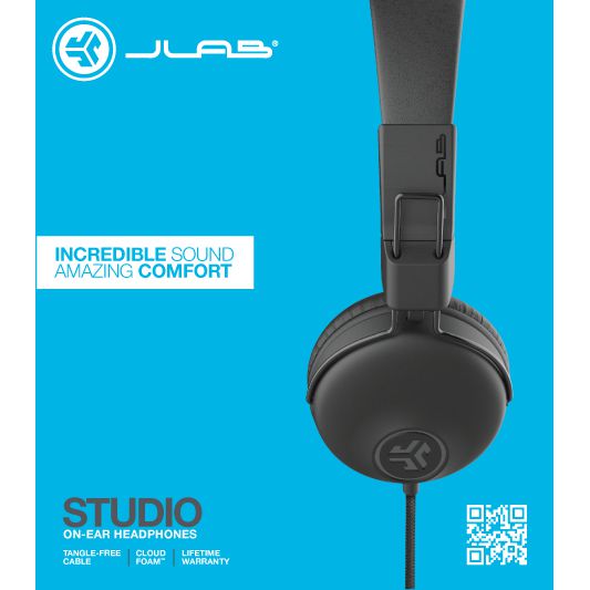 JLab Studio Wired Headphones Black HASTUDIORBLK4 – Electro Vision Inc