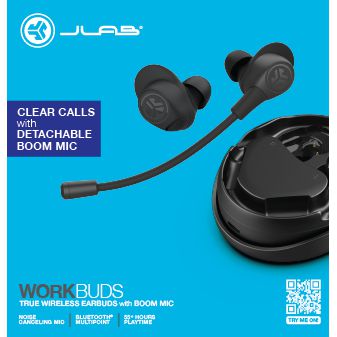 Wholesale-JLab Work Buds True Wireless Earbuds Black EBWORKBUDSRBLK82-Earbuds | Headphone-JLA-EBWORKBUDSRBLK82-Electro Vision Inc