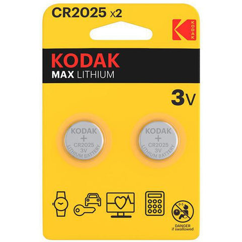 Wholesale-KODAK 0417670 CR-2025 2-PACK LITHIUM COIN-battery-Kod-CAT-30417670-Electro Vision Inc