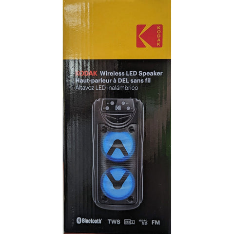 Wholesale-Kodak BTSPK111 Bluetooth Wireless Speaker, USB-MIcro SD Inputs, FM, LED Lights-Speaker-Kod-BTSPK111-Electro Vision Inc