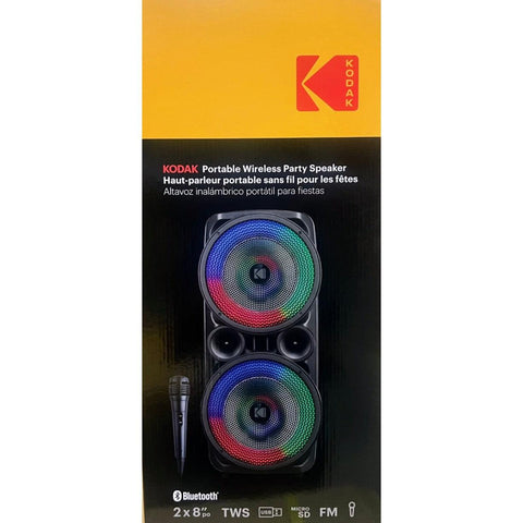 Wholesale-Kodak BTSPK120- 8" x 2 Bluetooth Wireless Speaker-Speaker-Kod-BTSPK120-Electro Vision Inc