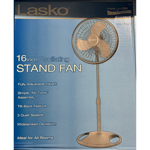 Wholesale-LASKO 2524 STAND FAN 16" - Gray-Fans-Las-2524-Electro Vision Inc