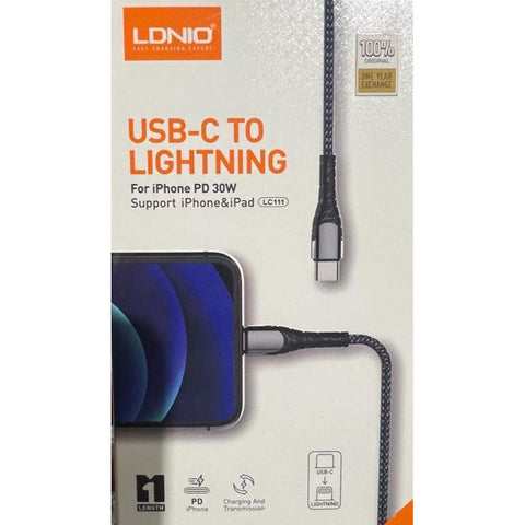 Wholesale-LDNIO LC111 - 30W Fast Charging Cable - Type C to Lightning-Charging Cable-Ldn-LC111-Electro Vision Inc
