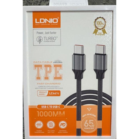 Wholesale-LDNIO LC441C Original 65W Fast Charging Cable - USB C to USB C-Charging Cable-Ldn-LC441C-Electro Vision Inc