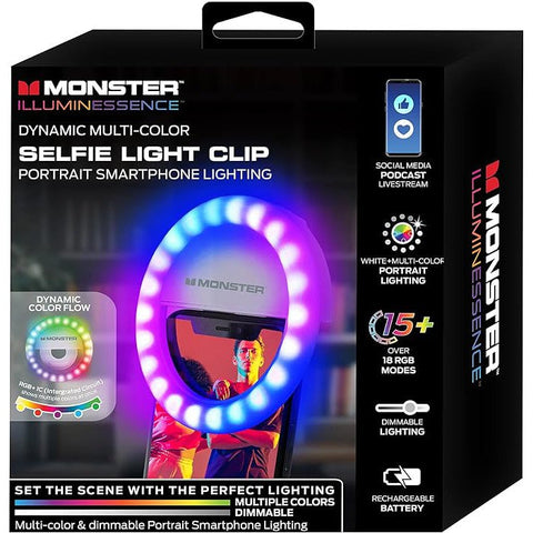 Wholesale-Monster MSV71004RGB - Dynamic Multi-color Selfie Light Clip-Light Clip-Mon-MSV71004RGB-Electro Vision Inc