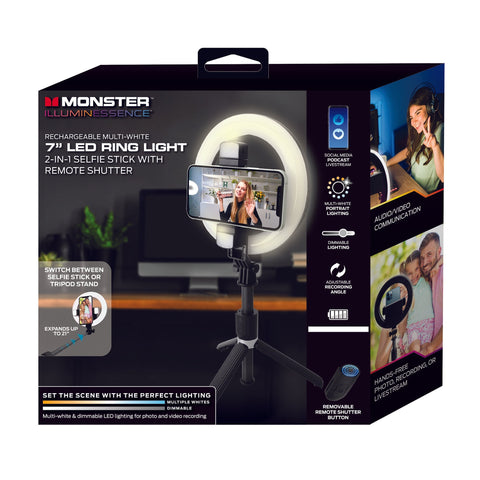 Wholesale-Monster MSV71007MWT - MULTI-WHITE 7" LED RING LIGHT-Ring Light-Mon-MSV71007MWT-Electro Vision Inc