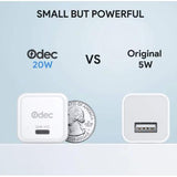 Wholesale-Odec 2 Pack 20W USB PD Wall Charger-Charger-Od-A1-2Pack-Electro Vision Inc