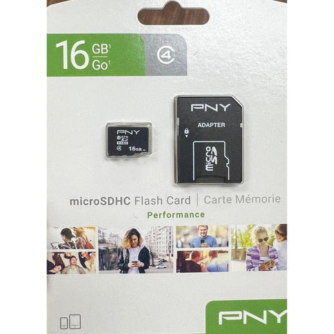 Wholesale-PNY - MICRO SD CARD W ADAPTER - 16GB-Micro SD Card-PNY-SD16-Electro Vision Inc