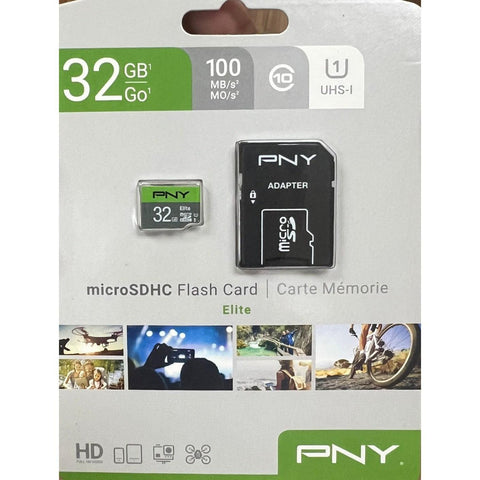 Wholesale-PNY - MICRO SD CARD W ADAPTER - 32GB-Micro SD Card-PNY-SD32-Electro Vision Inc