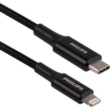 Wholesale-Philips DLC4206BL/37 USB-C to Lightning Cable, 6ft, Premium, Black-USB Cable-Phi-DLC4206/37-Electro Vision Inc