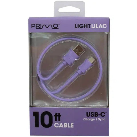 Wholesale-Primo 10 Foot USB Type C Cable Lilac Purple-USB Cable-Pri-USBC-Electro Vision Inc