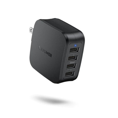 Wholesale-RavPower PC026 USB Wall Charger 40W 8A 4-Port with Foldable Plug, iPhone Charger-Charger-RP-PC026-Electro Vision Inc