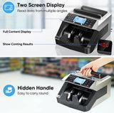 Wholesale-Tack Life MMC03 Money Counter Cordless Machine with Counterfeit Bill Detection Black-Money Counter Machine-Tac-MMC03-Electro Vision Inc
