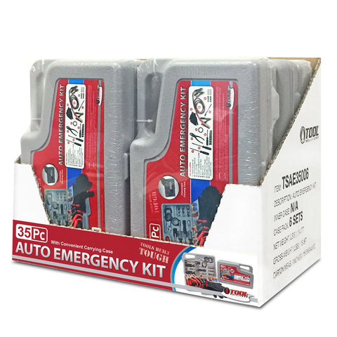 Wholesale-Tool Solutions 35 Piece Auto Emergency Kit-Auto Emergency Kit-TS-TSAE35006-Electro Vision Inc